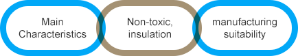 Main Characteristics, Non-toxic, insulation, manufacturing suitability
